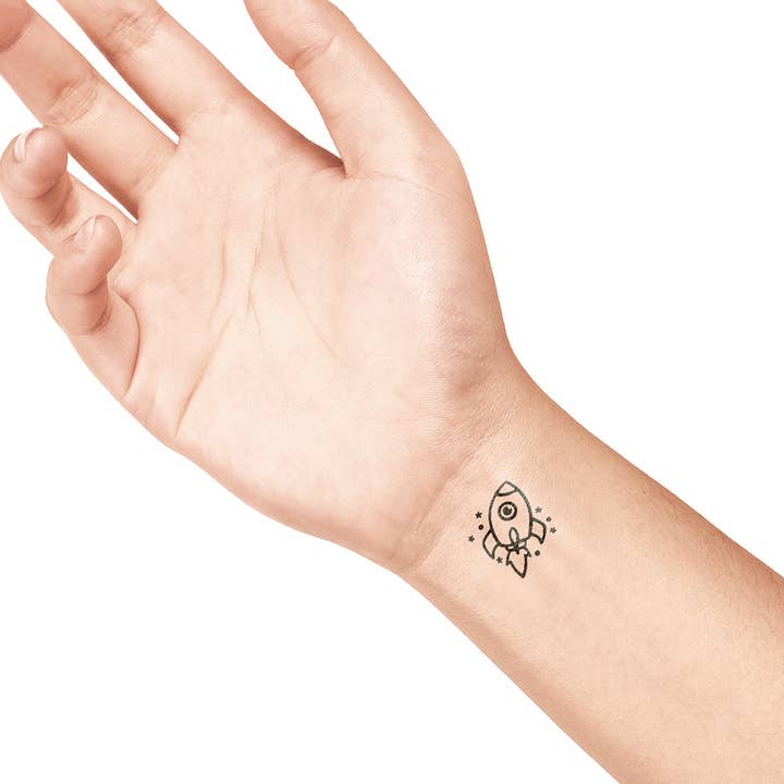 Accentra - Wholesale Body Glitter/Shimmer - Ladot Tattoo Stamp - Small Rocket - Rockets - Design