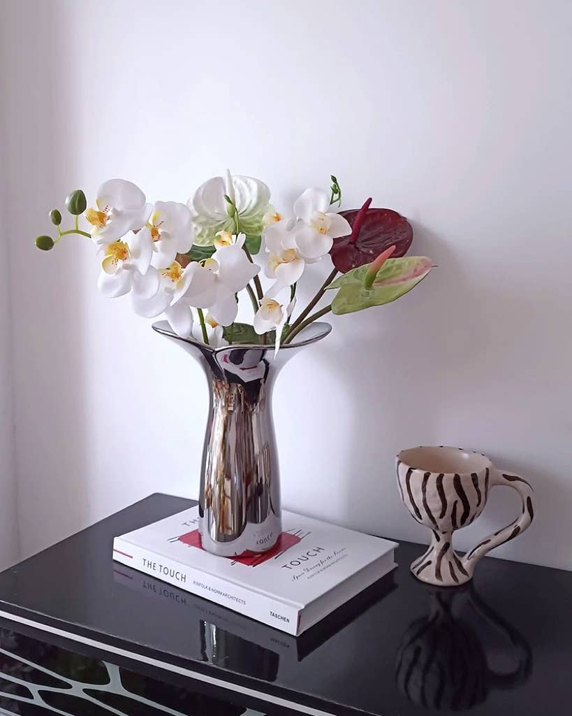 INSPECIAL HOME - Wholesale Vase - Handmade Modern Silver Bloom Vase, Ceramic Centrepiece9