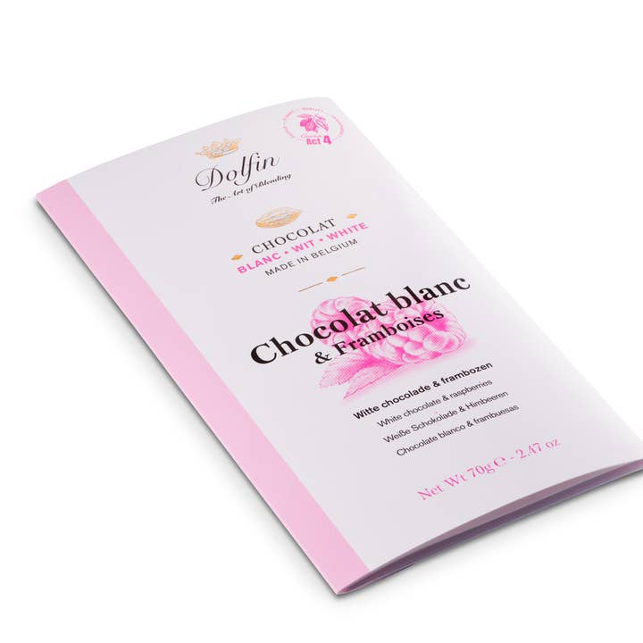 Dolfin - Wholesale Chocolate Bar - 70g Tablet - White Raspberries1