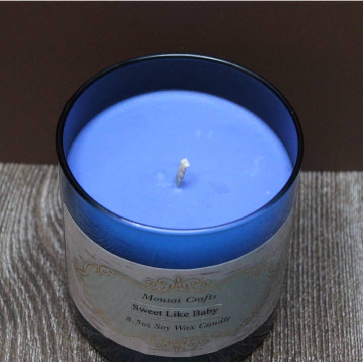 Mousai Crafts - Wholesale Jar/Filled Candle - Sweet Like Baby 8.5oz Soy Wax Candle0