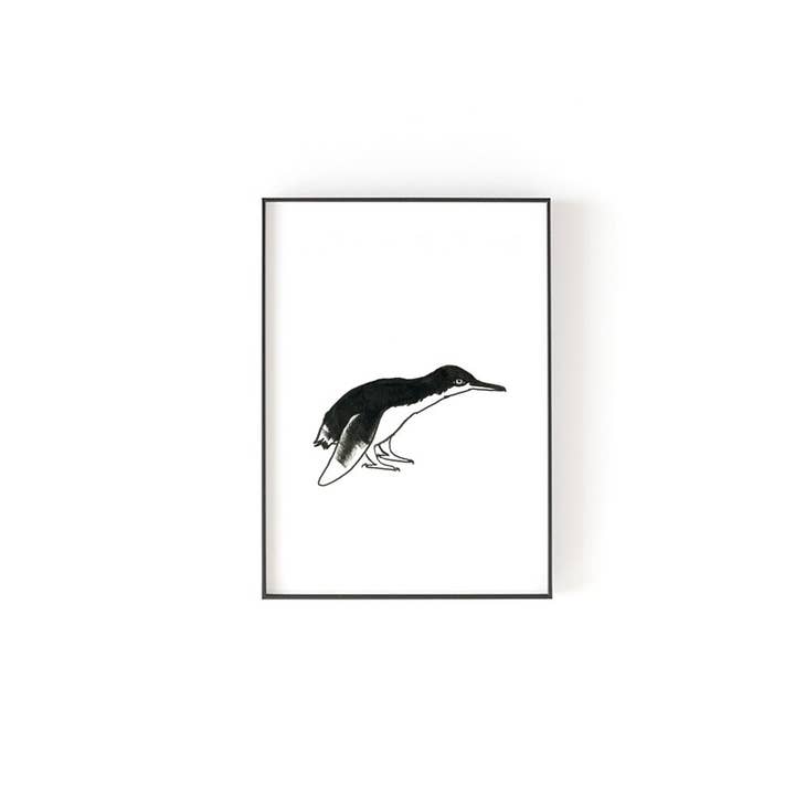 Art Print --- B&W Penguin for wholesale by Chloe & Helen
