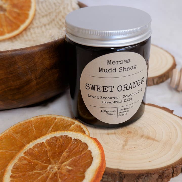 Sweet Orange Beeswax Candle for wholesale by Mersea Mudd Shack Ltd