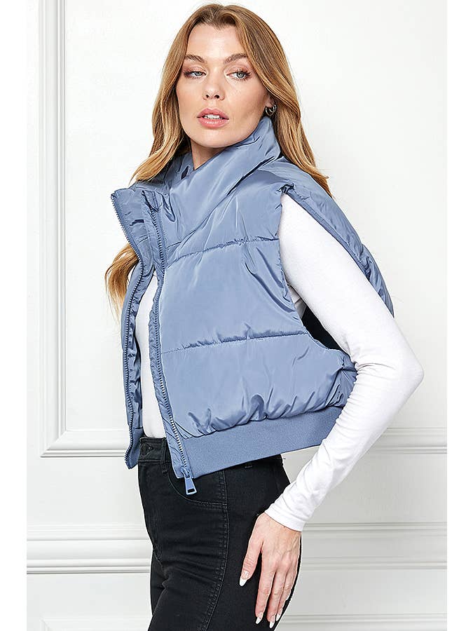 Veracci - Venta al por mayor Chaleco de abrigo - Mujer - Chaleco acolchado corto con cintura elástica2