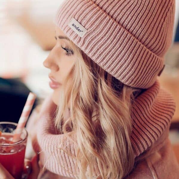 Ander - Wholesale Beanie - Women's - Unisex Wool Blend Hat & Snood Set – SESIL | White1