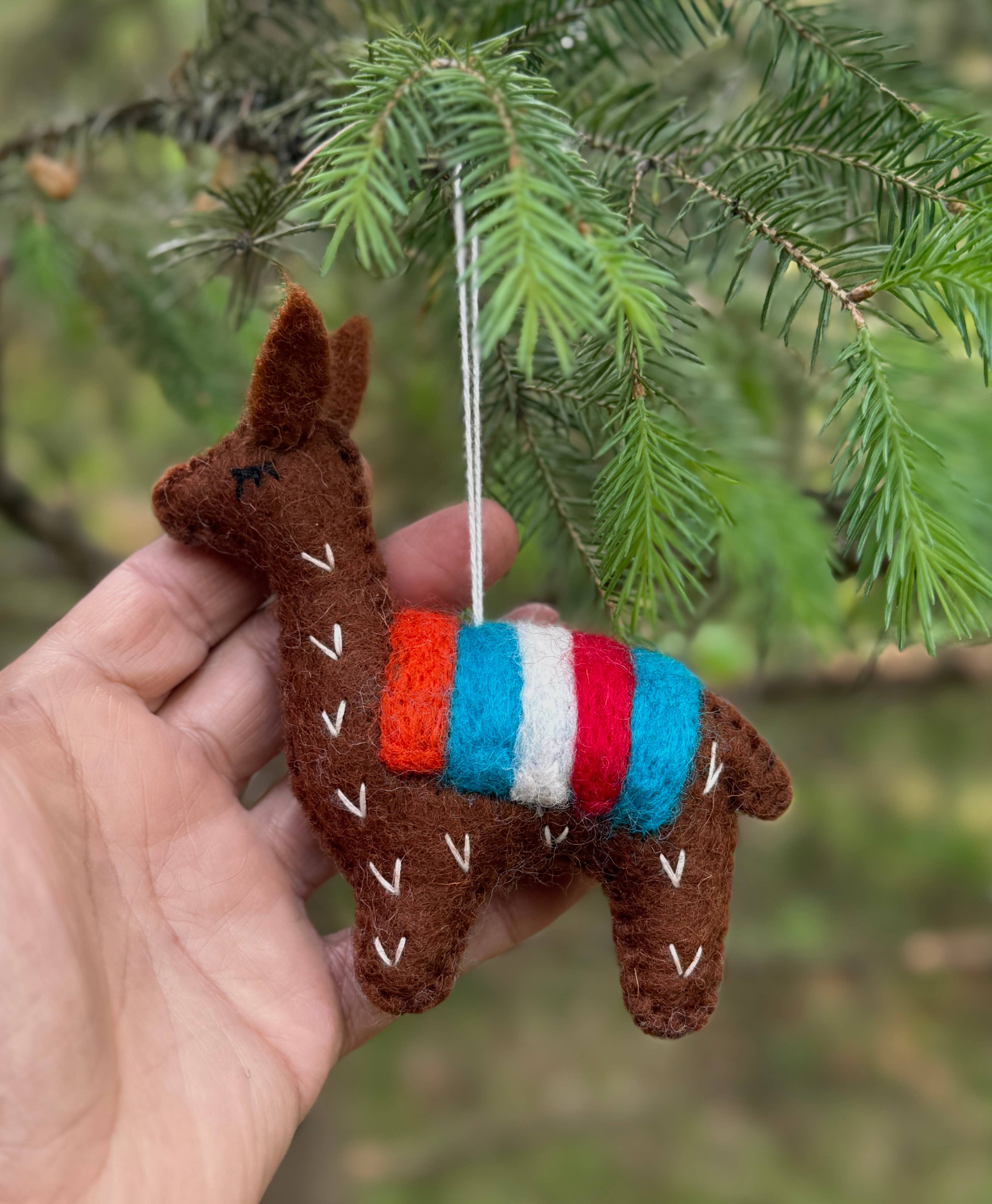 Lungta Imports - Wholesale Ornament -  Hand-Felted Farm Animals Christmas Ornaments – Fair Trade 20