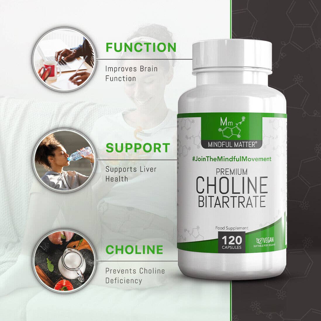 Focus Supplements - Wholesale Oral Supplement/Vitamin - Choline Bitartrate (700mg) 120 Capsules3