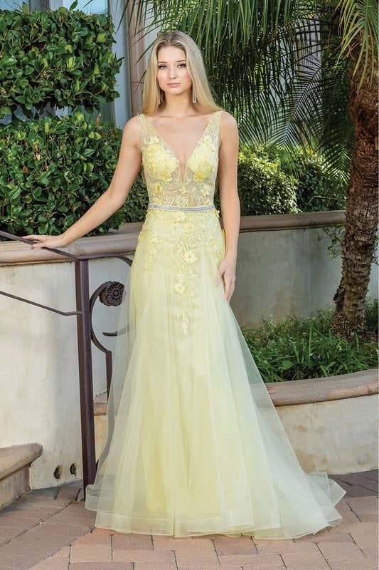 Dancing Queen Dress - Wholesale Gown - Women's - Illusion Neckline Prom Dress2