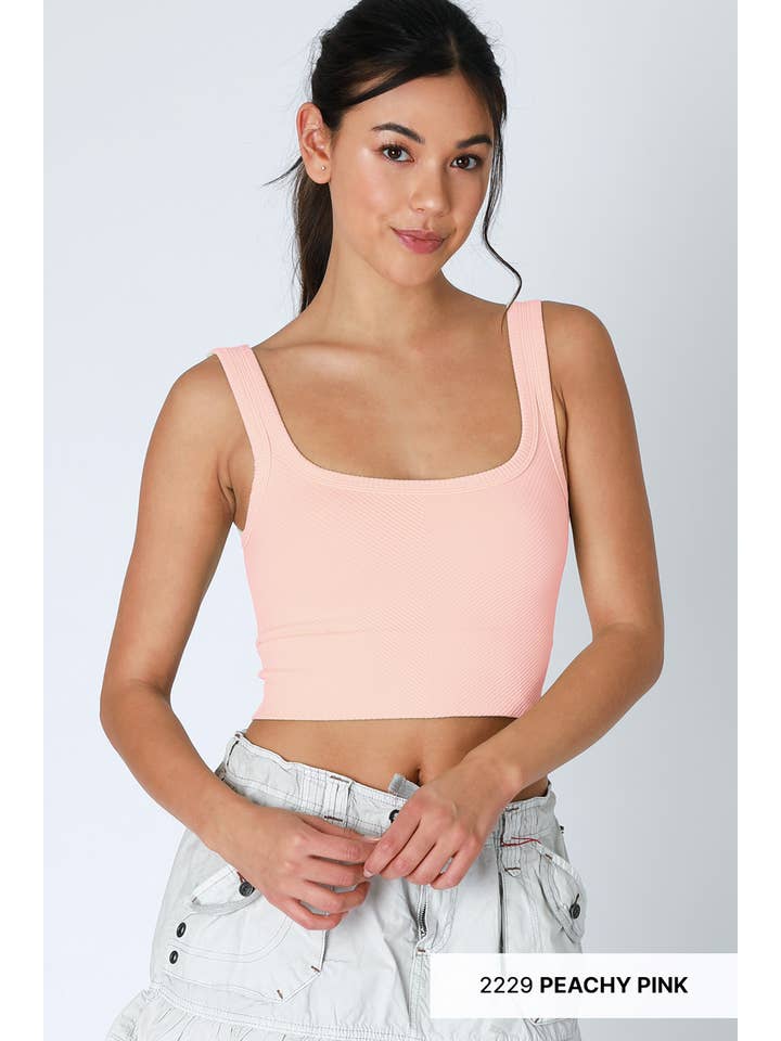 NIKIBIKI - Wholesale Knit Top - Women's - NS7801 - Chevron Ribbed Crop Top