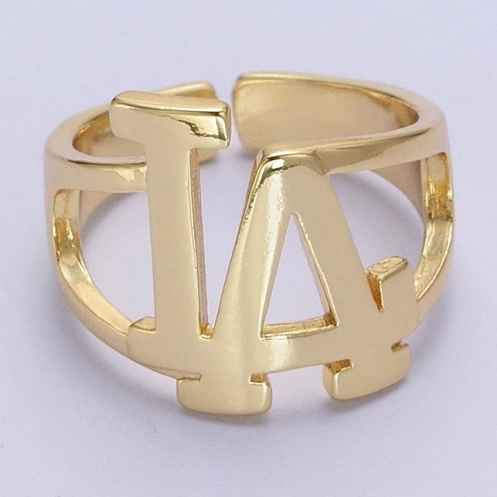 Aim Eternal – wholesale Band/stacked ring – Gold Los Angeles LA Baseball Statement Ring | R-0330