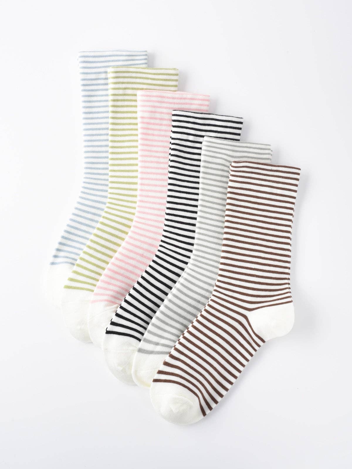 Funkyrel® Atzbranding Limited - Wholesale Sokken - Dames - Rufia - Kleurrijke Gestreepte Sokken tot Halverwege de Kuit18