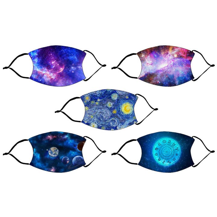 Constellation Fashion Design trykt genanvendelig ansigtsmaske for engroshandel hos Monogramonline Inc.