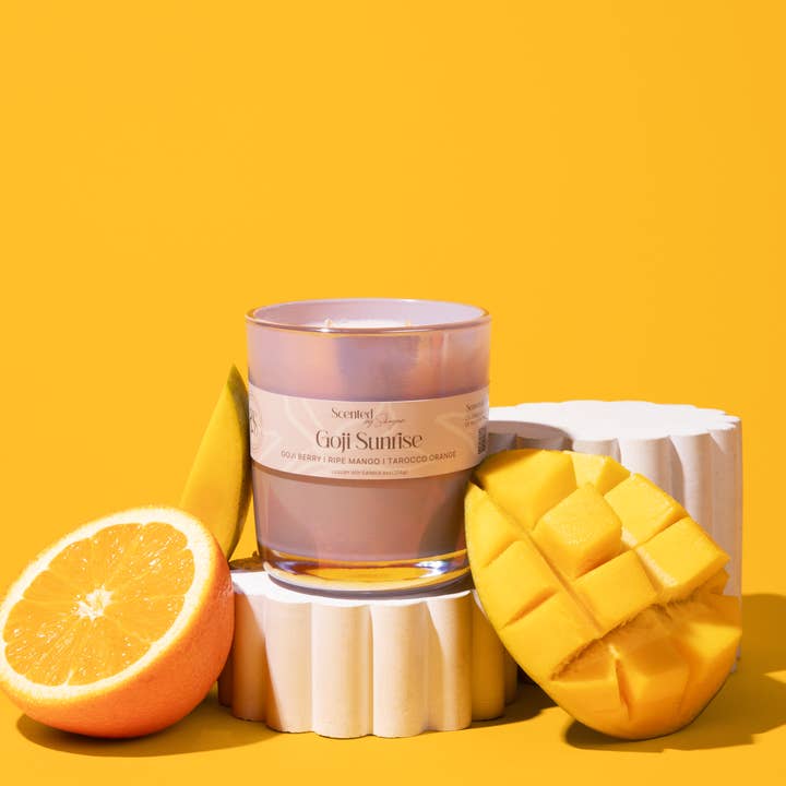 Goji Sunrise- 8 oz Luxury Soy/ Spring Candle for wholesale by Scented By Shayian