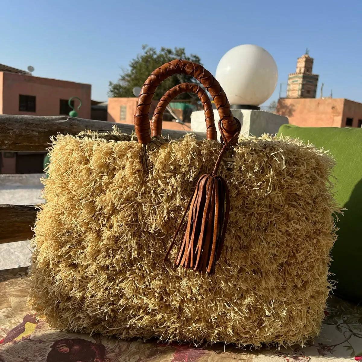 Bolso tote de rafia chic diseño francés al por mayor para tu