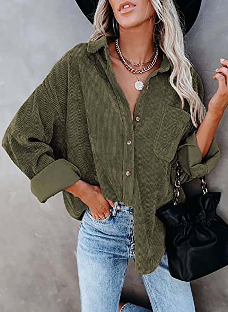 Hipster Row - Wholesale Shirt Jacket/Shacket - Women's - Jacey Corduroy Shacket | S-XL6