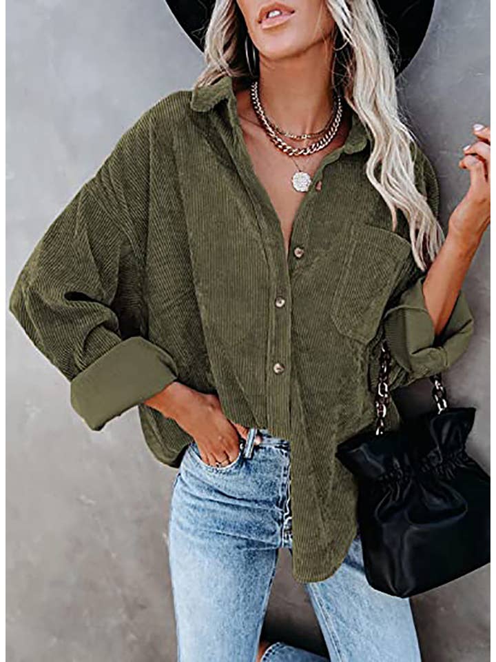 Hipster Row - Wholesale Shirt Jacket/Shacket - Women's - Jacey Corduroy Shacket | S-XL8