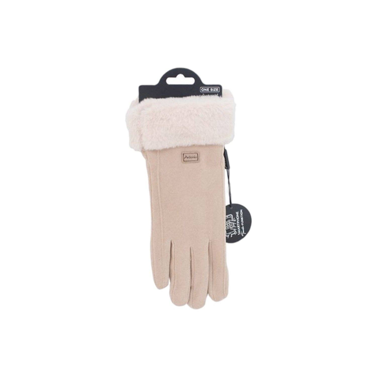 VewoTex – Großhandel Handschuhe – Damen – Damen Handschuhe gefüttert » Damenhandschuhe mit Touchfunktion » Winterhandschuhe mit Kunstpelz » Wildlederoptik "NY Style" Suede mit Fell2