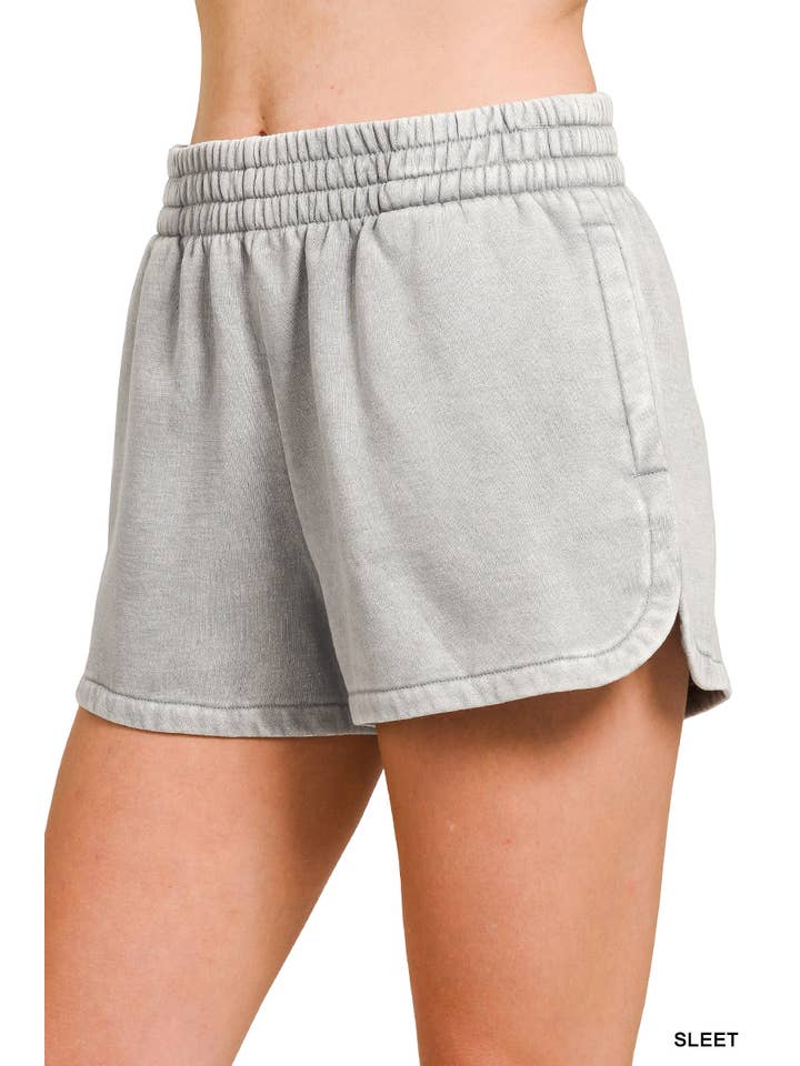 Vanilla Monkey - Wholesale Lounge Shorts - Women's - Acid Washed Elastic Waistband Dolphin Shorts12