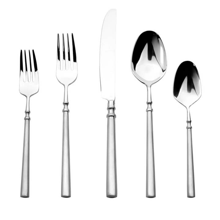 Godinger - Venta al por mayor Conjunto de cubiertos - Cubiertos Regal Matte Handle de acero inoxidable 18/10 de 20 piezas