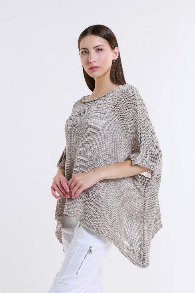 TINA Stephens Italy/Tees By Tina – Top de malha - Mulher por atacado – Camisola de malha com barra aberta Jean Elbow Slv (BQ909)10