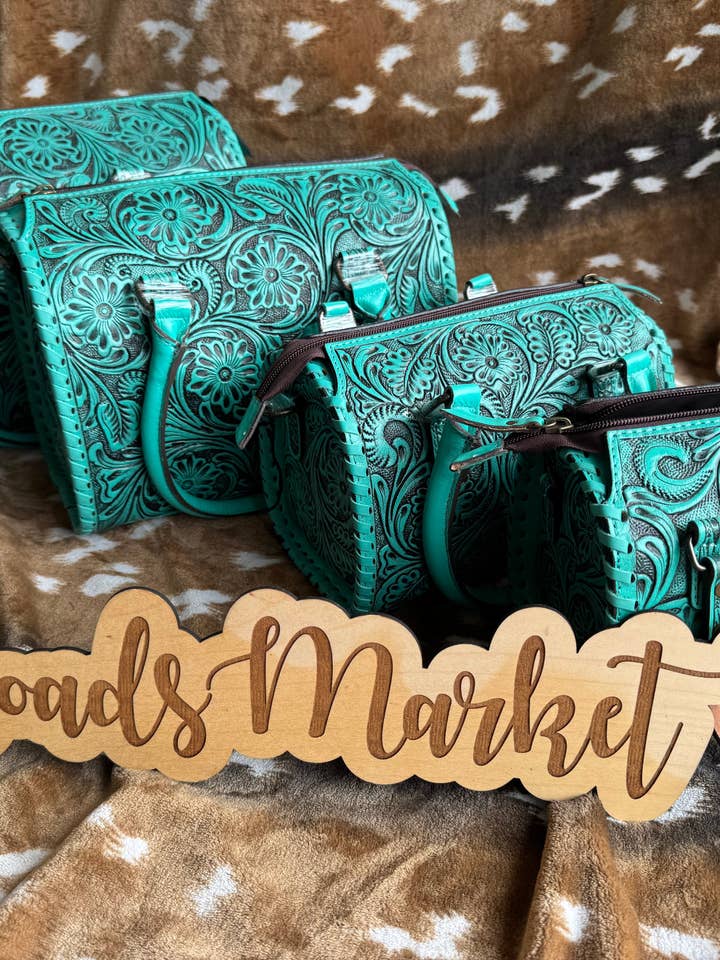 Turquoise Gegraveerde Speedy Schoudertas voor wholesale door Broads Market