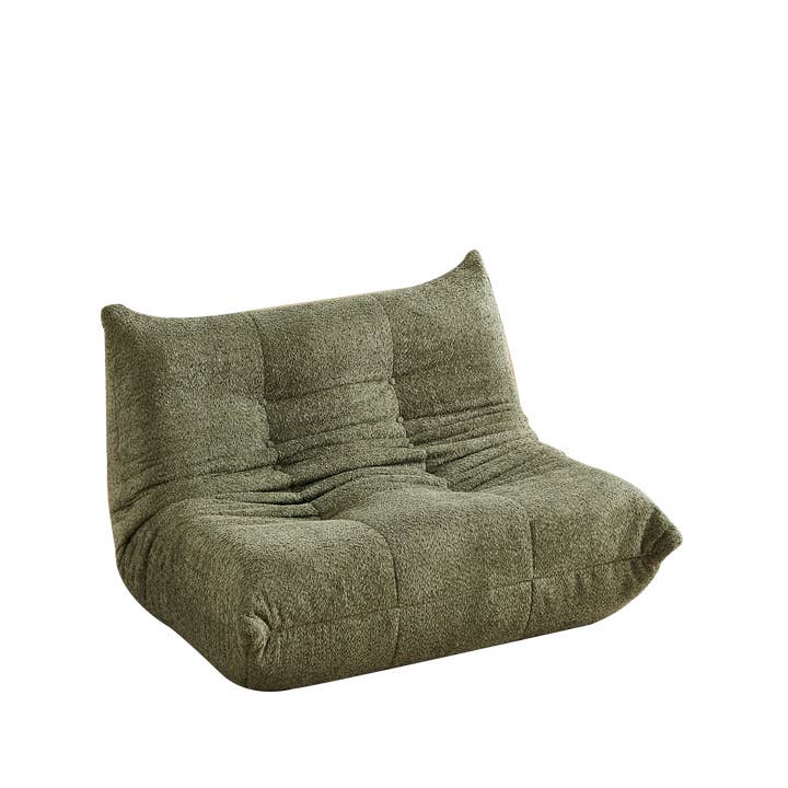 2-personers sofa i olivengrøn chenille med memory-skum FLAREORA for engroshandel hos Urban Meuble