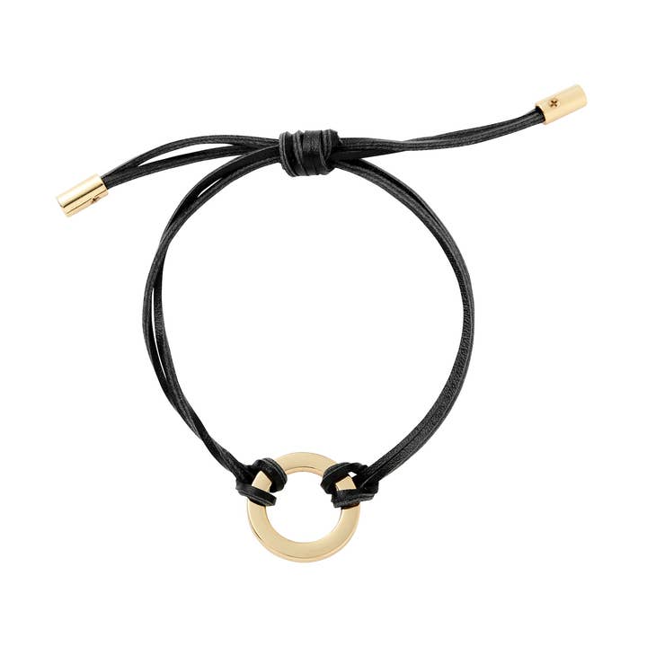 Bracelet en corde - Cuir noir pour la vente par Oventure