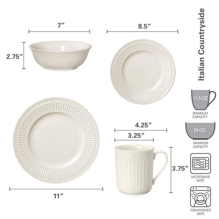 Fitz and Floyd® Mikasa® Pfaltzgraff® - Wholesale Dinnerware Set - Mikasa Italian Countryside 16PC Dinnerware Set Gift Box Pkg