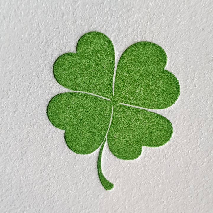 Four Leaf Clover Letterpress Printed Notecard for wholesale by THE 961 COLLECTIVE