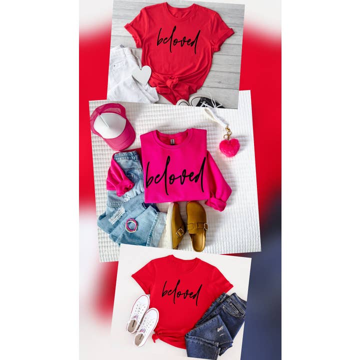 Fox and Owl Apparel-Graphic Tee's - Wholesale Graphic Sweatshirt - Women's - New Beloved Pink Christian Top Seller Graphic sweatshirt 1