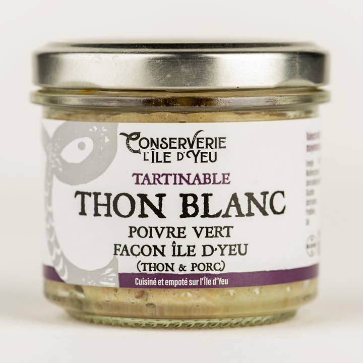 Vit Tonfisk Rillette Med Grön Peppar (Tonfisk Och Fläsk) för wholesale av Conserverie de l'Ile d'Yeu
