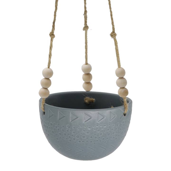 Flora Bunda Inc - Wholesale Hanging Planter - 5.375" Caveman Ceramic Hanging Planter