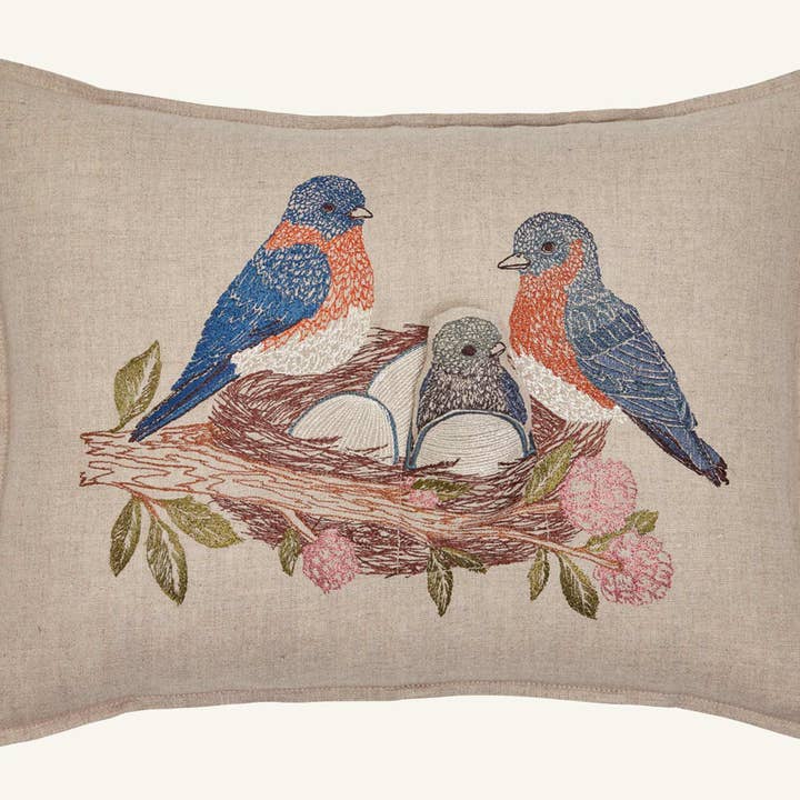 Coral & Tusk – Almofada decorativa/de sofá por atacado – Almofada de bolso com ninho de pássaro azul6