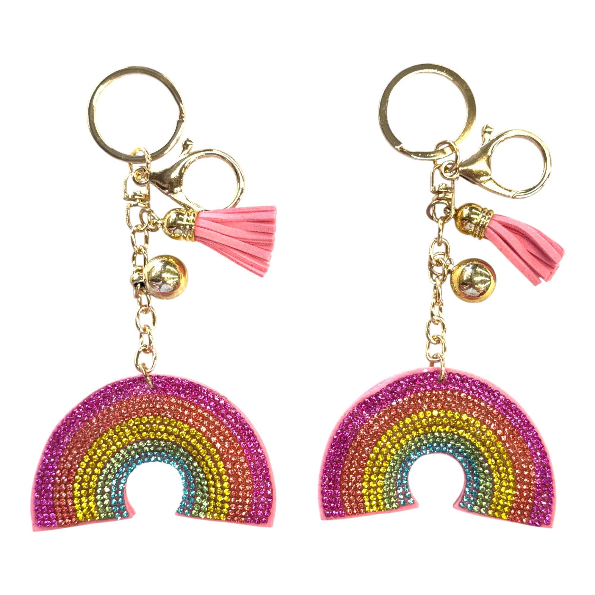 ONE COLOR Rhinestone Rainbow Key Chain KC301-19. (12PC) for wholesale on Faire4
