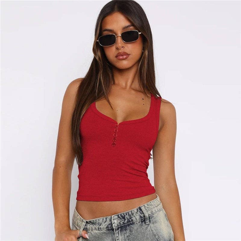OceanusSwim – wholesale Tank top – Women′s – Low U-Neckline Sleeveless Tank Top With Exposed Collarbones4