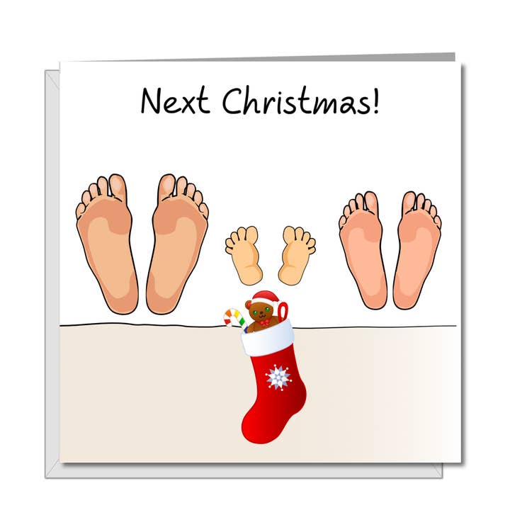 Carte de Noël de Baby Bump to Dady/New Dad/Husband - pour la vente par Swizzoo Cards