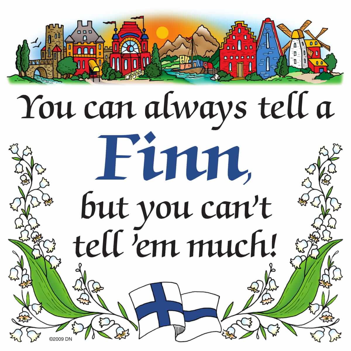 European Heritage Gifts - Vente Aimants - Tuile aimantée « Souvenirs finlandais » : Tell A Finn0