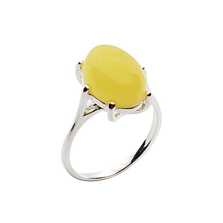 Amberman - Wholesale Cocktail/Statement Ring - Butterscotch Amber Sterling Silver Ring