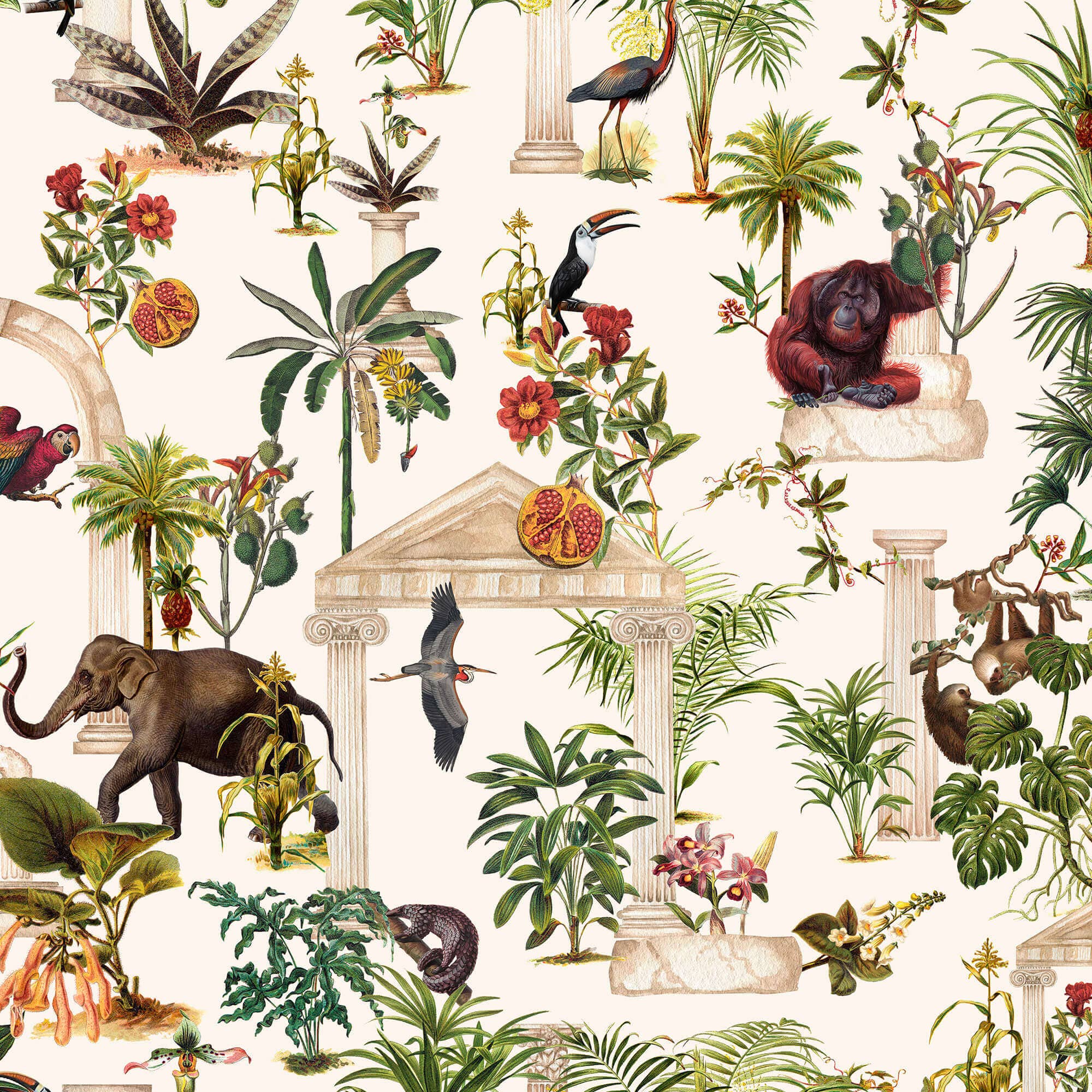 SG HOGAR – wholesale Tygrulle – Tasmin 124 tryckt viskos-linne tyg, bredd 280 cm0