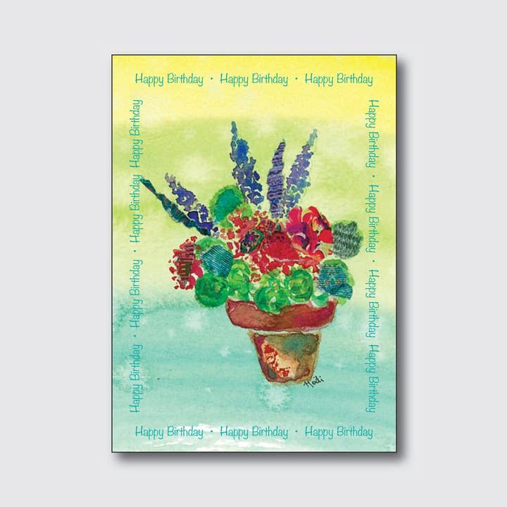 Happy Birthday Wildflowers for wholesale by Chique Lixo Greeting Cards