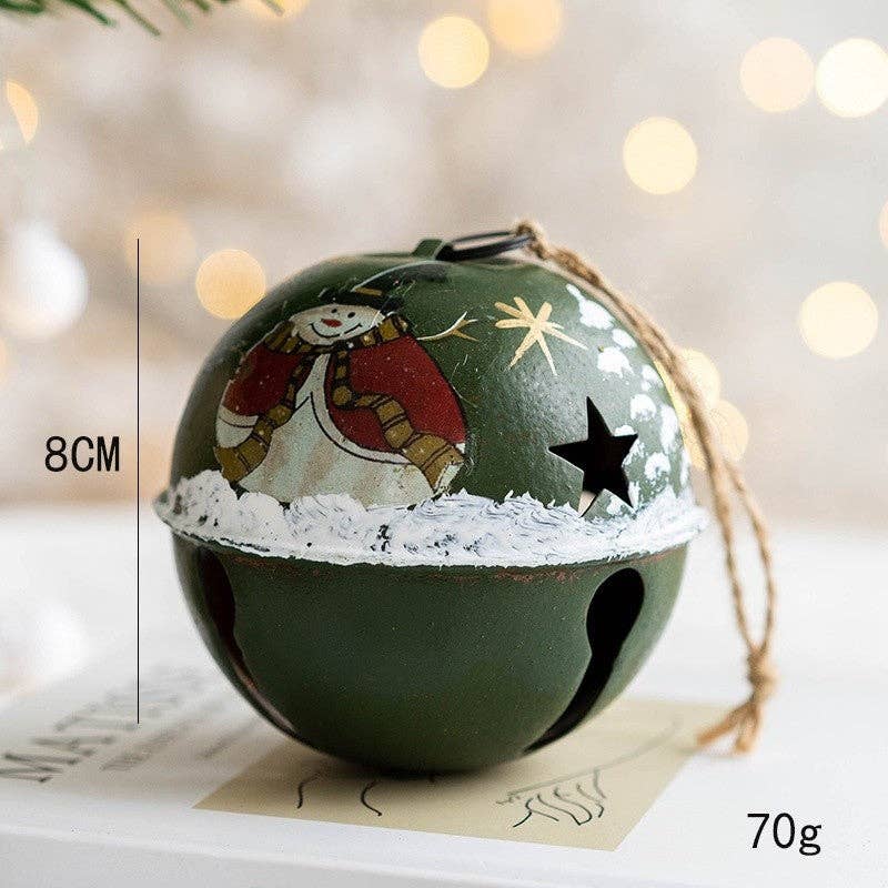 UZ Wholesale Store – Engroshandel Pynt – Vintage jern juletræ malet klokke ornament4