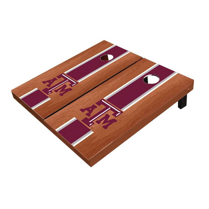 Texas A&M Aggies Rosewood Stripe All-Weather Cornhole Set for wholesale by Skip's Garage