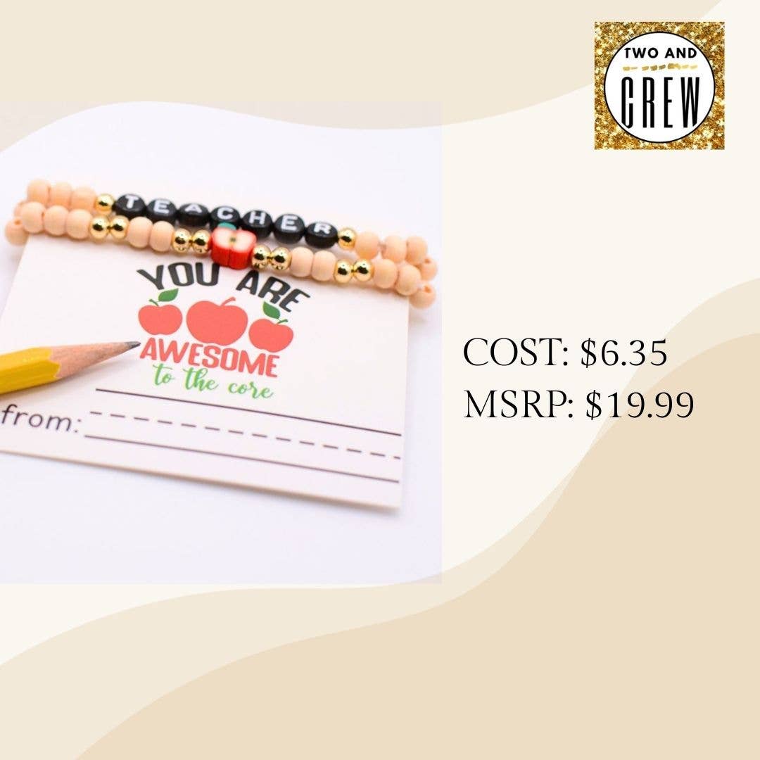 Two and Crew - Faith Based Jewelry & Gifts - Wholesale Beaded Bracelet - Teacher Bracelet Gift Set – Personalized Thank you Card4