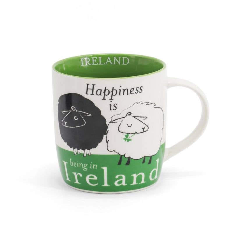 Dublin Gift Company - Wholesale Coffee Mug - Happiness in Ireland Ceramic Mug with Sheep Design