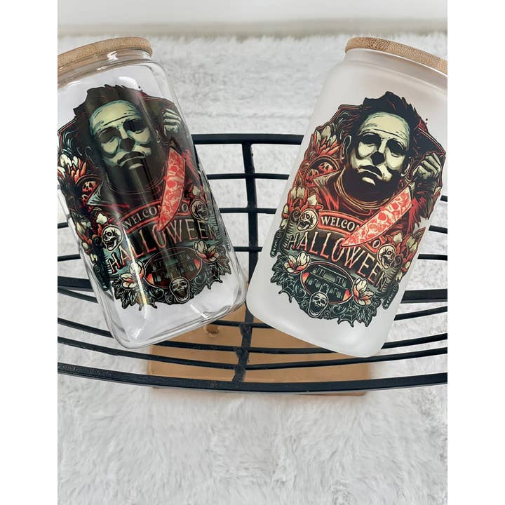 Simply Grateful Designz - Wholesale Drinking Glass/Cup - Horror movie favorites Halloween Glass Tumbler3