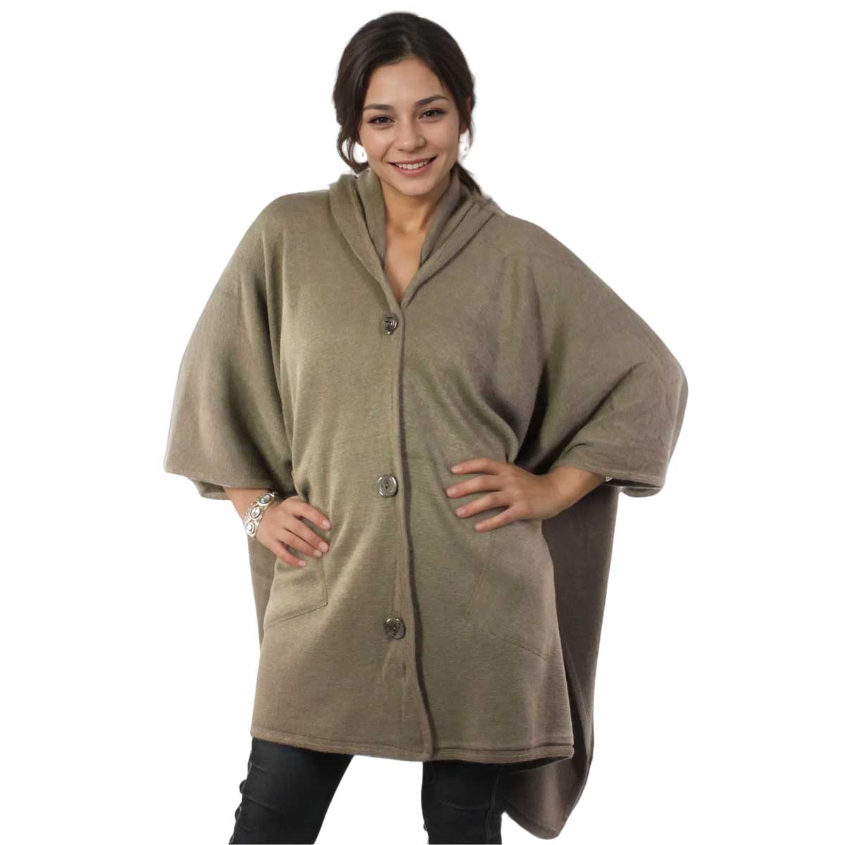 The Magic Scarf Company - Wholesale Cape - Women's - 8708 - Hooded Cape with Pockets2