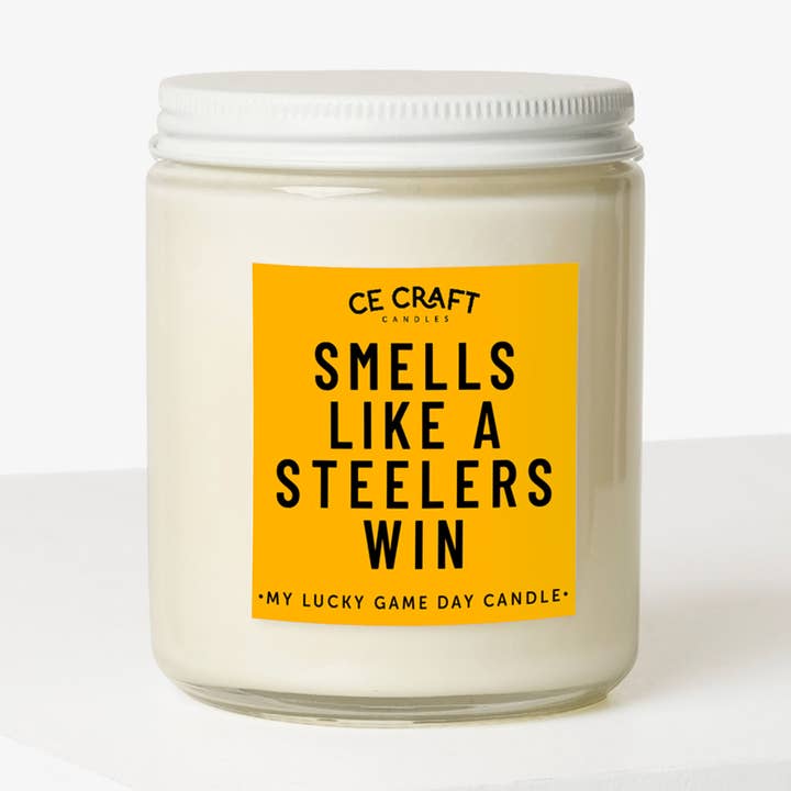 CE Craft Co - Wholesale Jar/Filled Candle - Smells Like a Steelers Win Scented Candle0