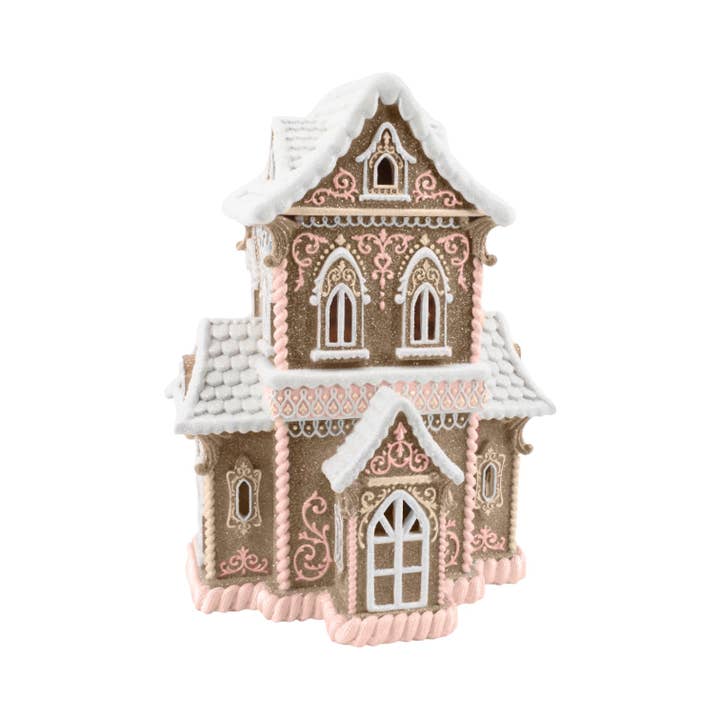 Pink Gingerbread Manor for wholesale by December Diamonds