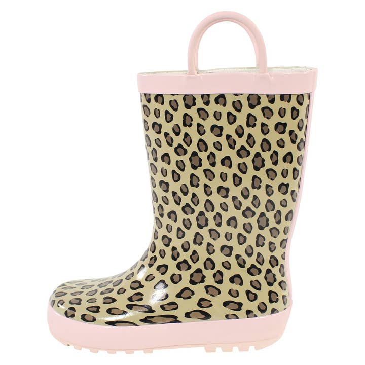 Hudson Baby Rain Boots, Leopard Pink for wholesale by BabyVision