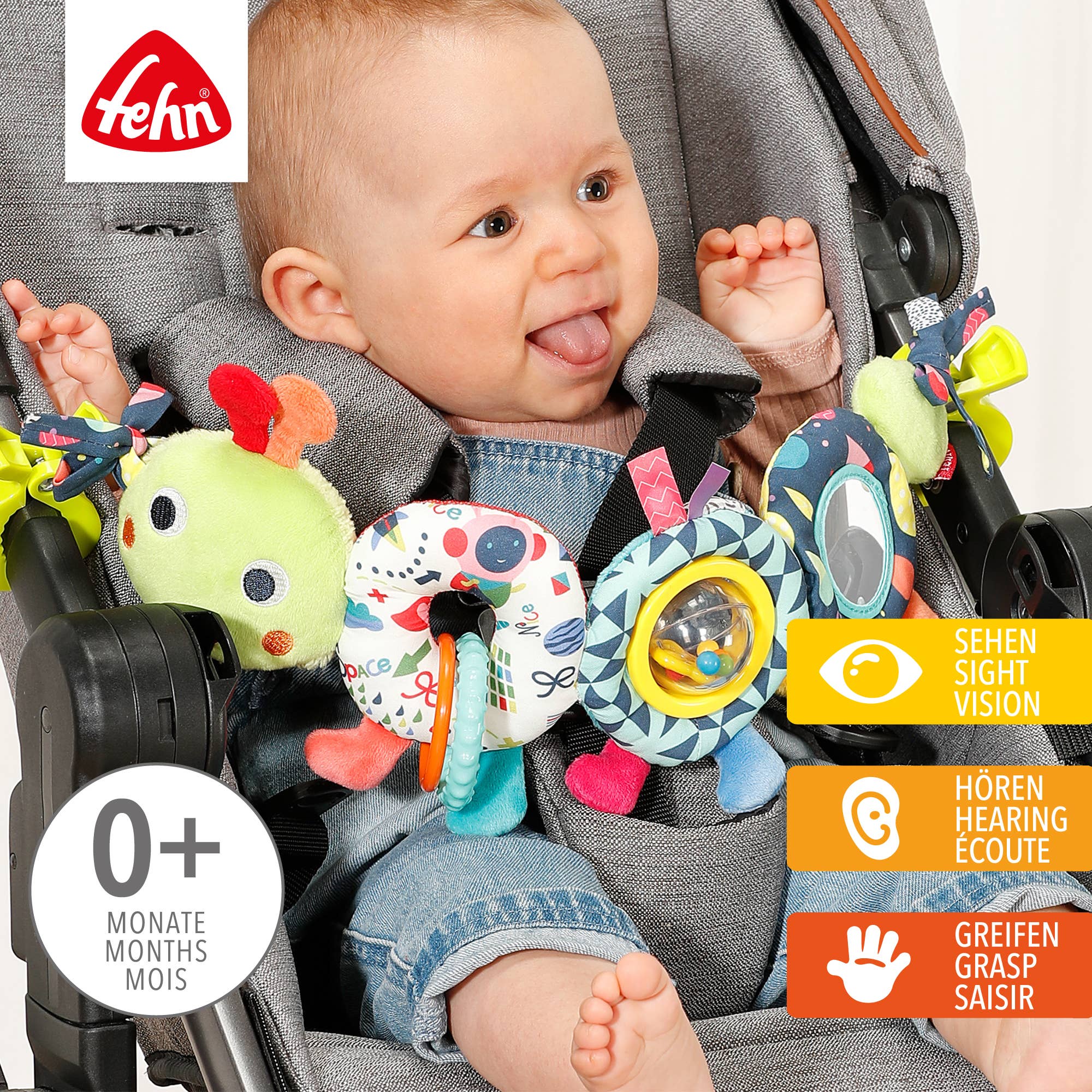 Fehn – Großhandel Baby-Mobile – Kinderwagenkette Raupe - Mobile-Kette zum Aufhängen1