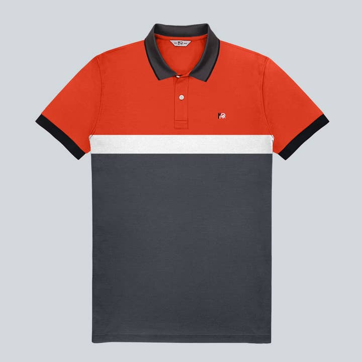 Rebirth U0203 3 H19 Orange och grå piké med vit rand för wholesale av H19